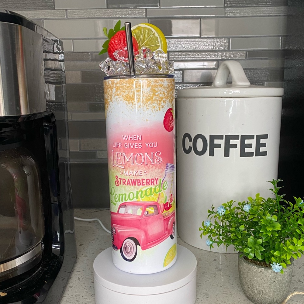 Life Gives you Lemons 20oz Tumbler with Removable Ice Topper
